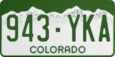 CO license plate 943YKA