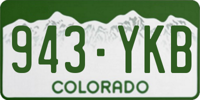 CO license plate 943YKB
