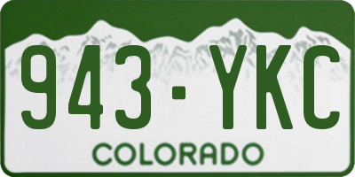 CO license plate 943YKC