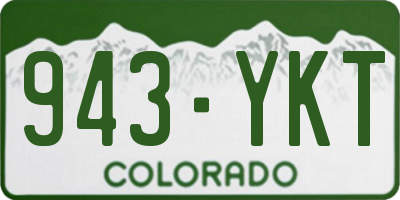 CO license plate 943YKT