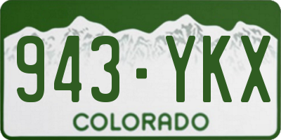 CO license plate 943YKX