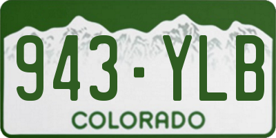 CO license plate 943YLB