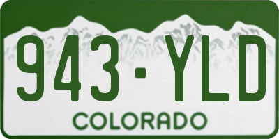 CO license plate 943YLD