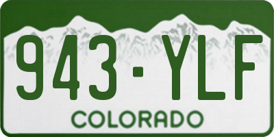 CO license plate 943YLF