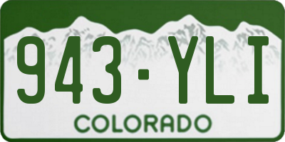 CO license plate 943YLI