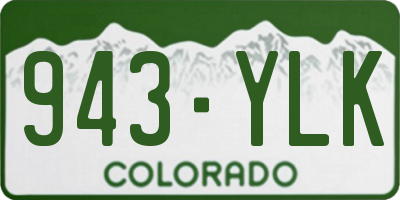 CO license plate 943YLK