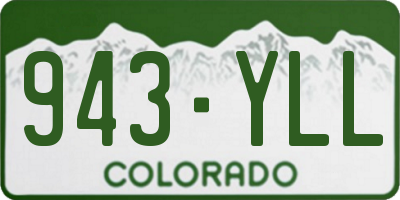 CO license plate 943YLL