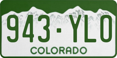 CO license plate 943YLO