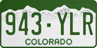 CO license plate 943YLR