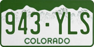 CO license plate 943YLS