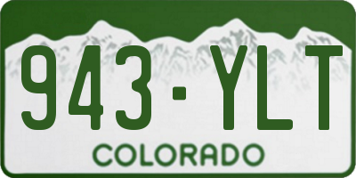 CO license plate 943YLT