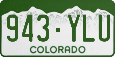 CO license plate 943YLU