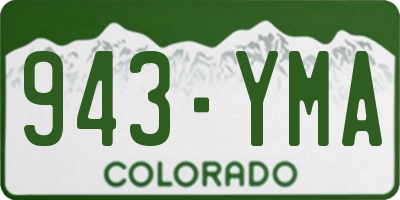 CO license plate 943YMA