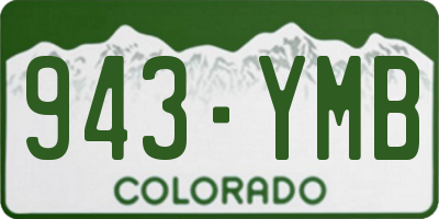 CO license plate 943YMB