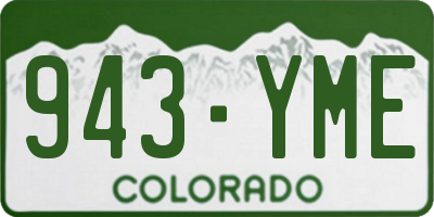CO license plate 943YME