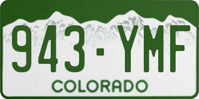 CO license plate 943YMF