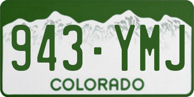 CO license plate 943YMJ