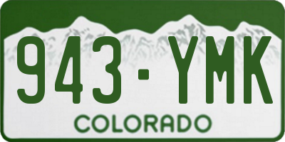 CO license plate 943YMK