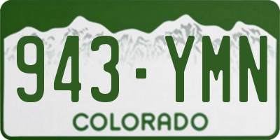 CO license plate 943YMN