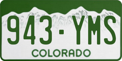 CO license plate 943YMS