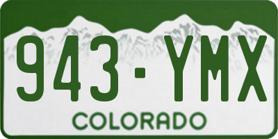 CO license plate 943YMX