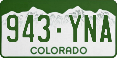 CO license plate 943YNA