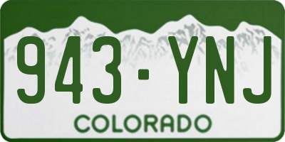 CO license plate 943YNJ