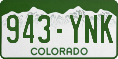 CO license plate 943YNK