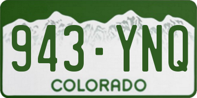 CO license plate 943YNQ