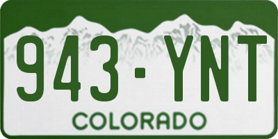 CO license plate 943YNT