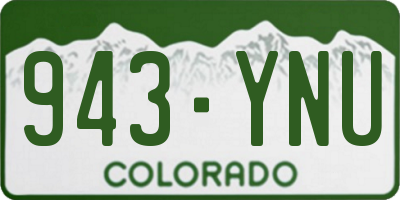 CO license plate 943YNU