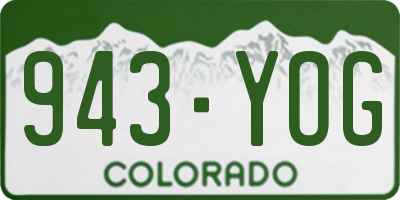 CO license plate 943YOG