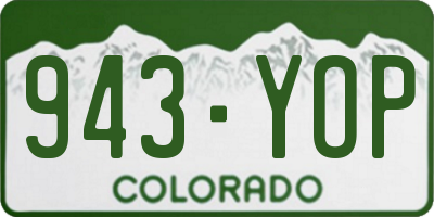 CO license plate 943YOP
