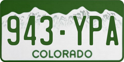 CO license plate 943YPA