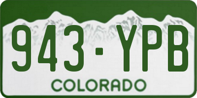 CO license plate 943YPB