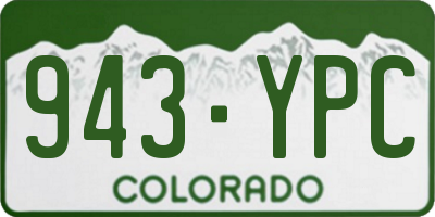 CO license plate 943YPC