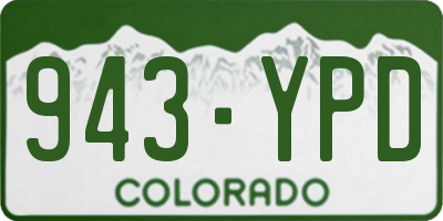 CO license plate 943YPD
