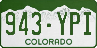 CO license plate 943YPI