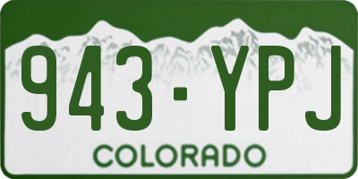 CO license plate 943YPJ