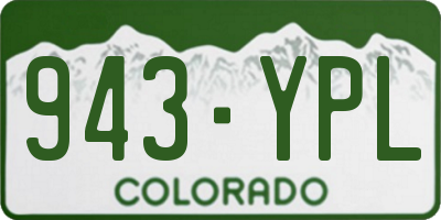 CO license plate 943YPL