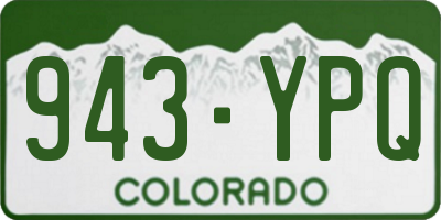 CO license plate 943YPQ