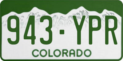 CO license plate 943YPR