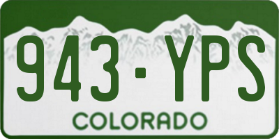 CO license plate 943YPS