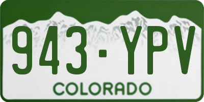 CO license plate 943YPV