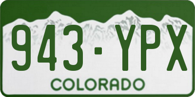 CO license plate 943YPX