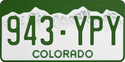 CO license plate 943YPY