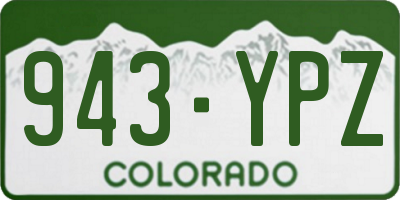 CO license plate 943YPZ