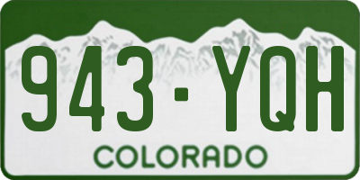 CO license plate 943YQH