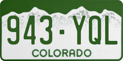 CO license plate 943YQL