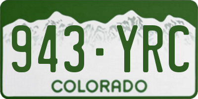 CO license plate 943YRC
